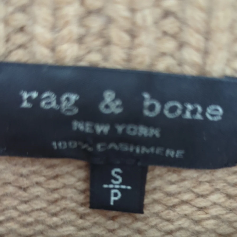 Rag & Bone Chunky Knit Tan Turtleneck Sweater 100% Cashmere - Picture 2 of 7